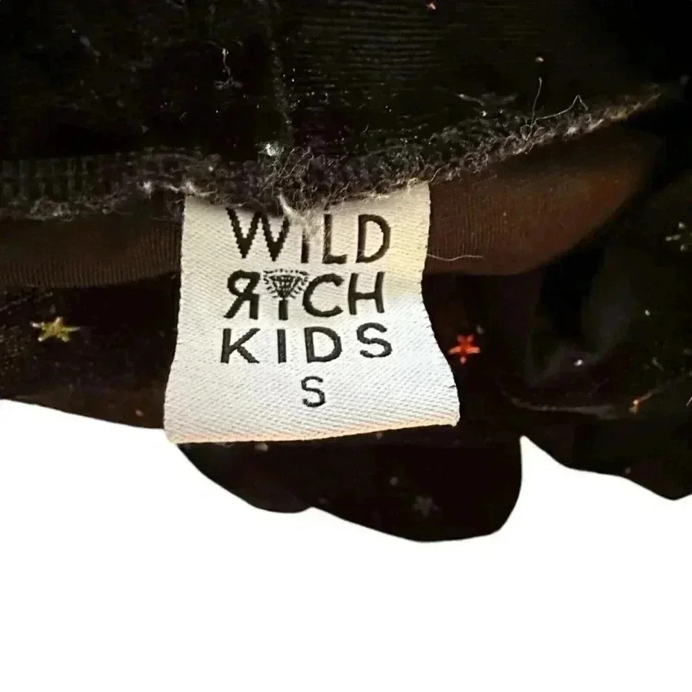Wild Rich Kids Bikers Shorts Adult size Small black velvet w/metalic stars - Picture 6 of 6